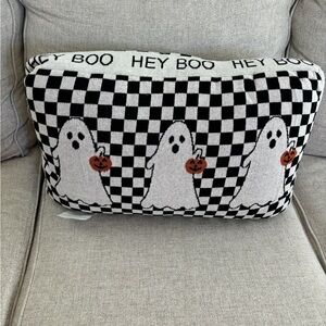 Black and white checkered ghost pillow NWT